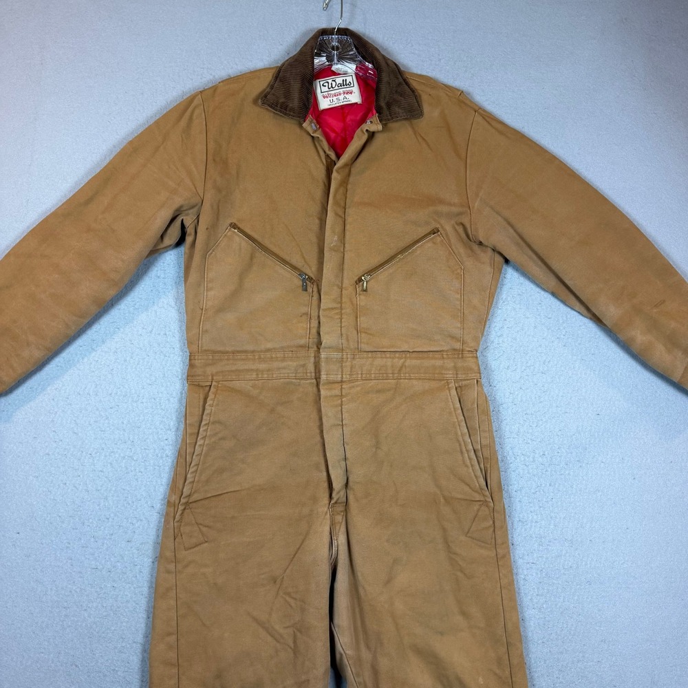 Walls Coveralls Mens XL Blizzard Pruf Brown Insulated Duck Canvas Workwear USA